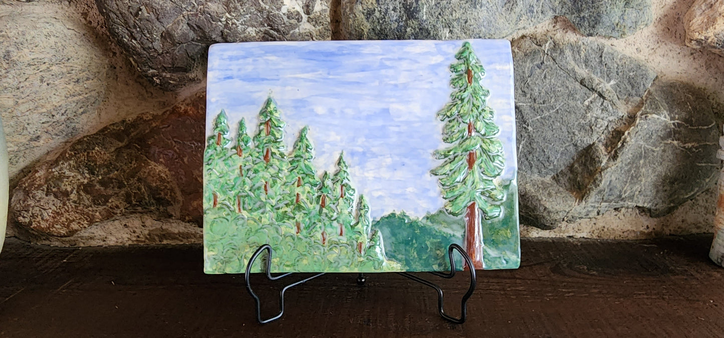 Redwood Forest 8x6 inches w/metal stand