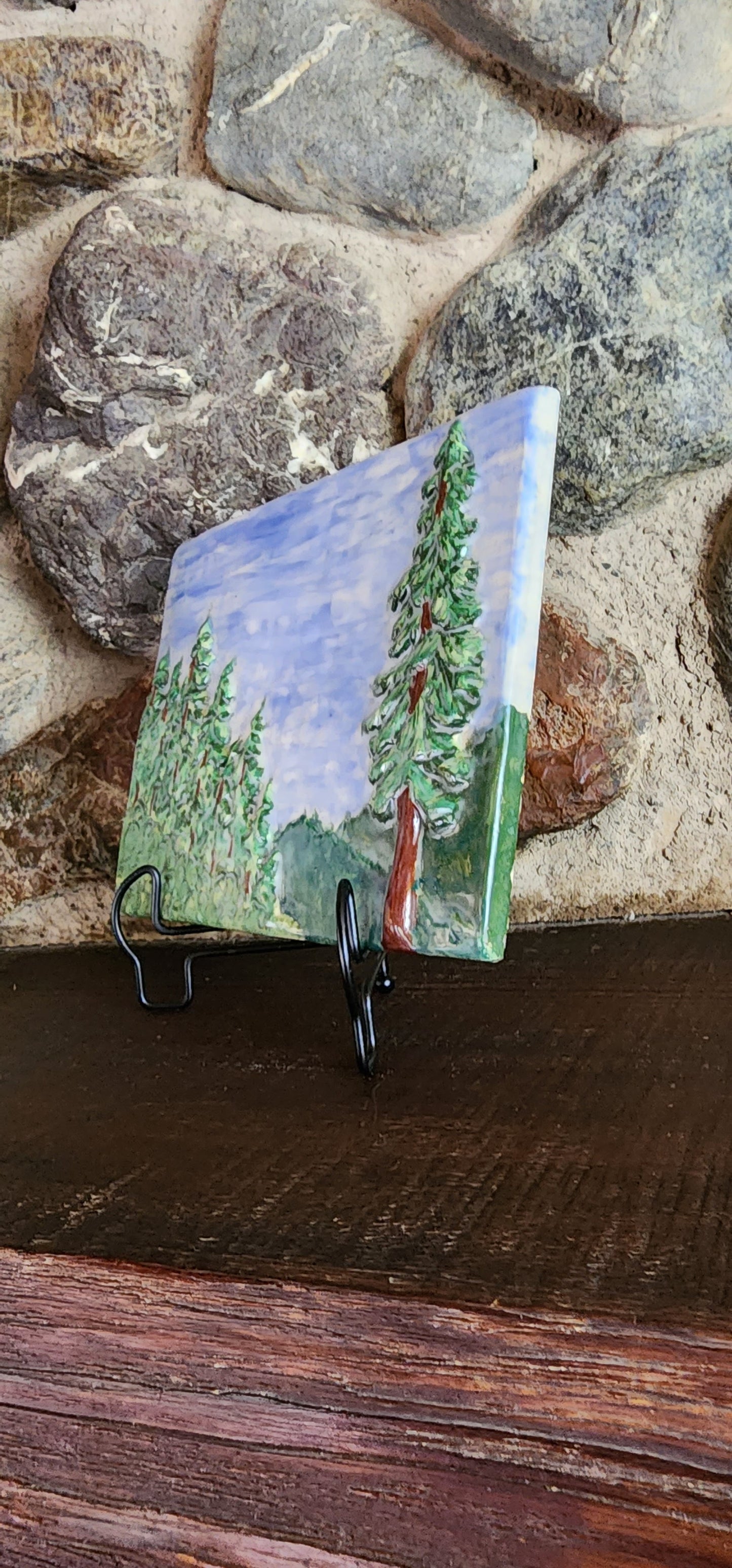 Redwood Forest 8x6 inches w/metal stand