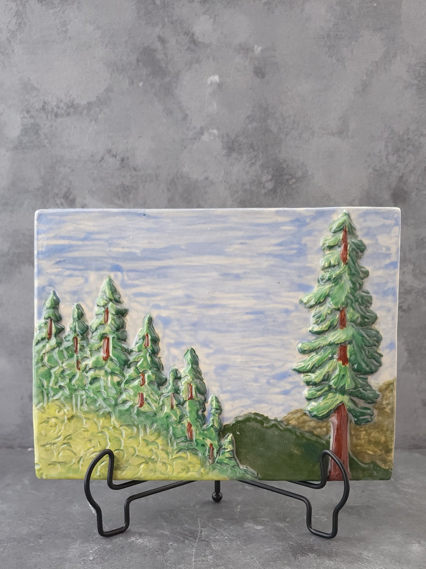 Redwood Forest 8x6 inches w/metal stand