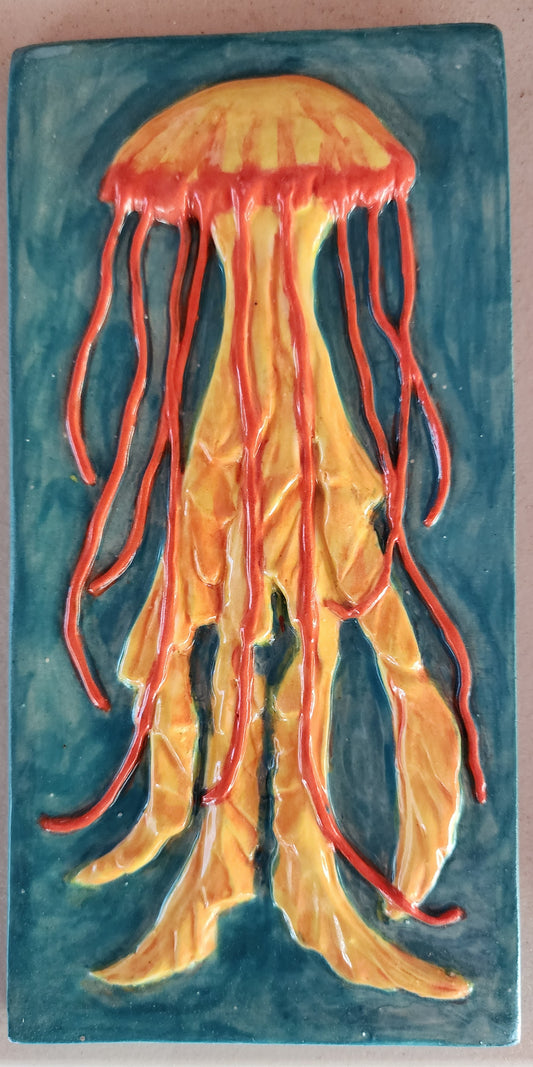 Jellyfish, multicolored, 8x4