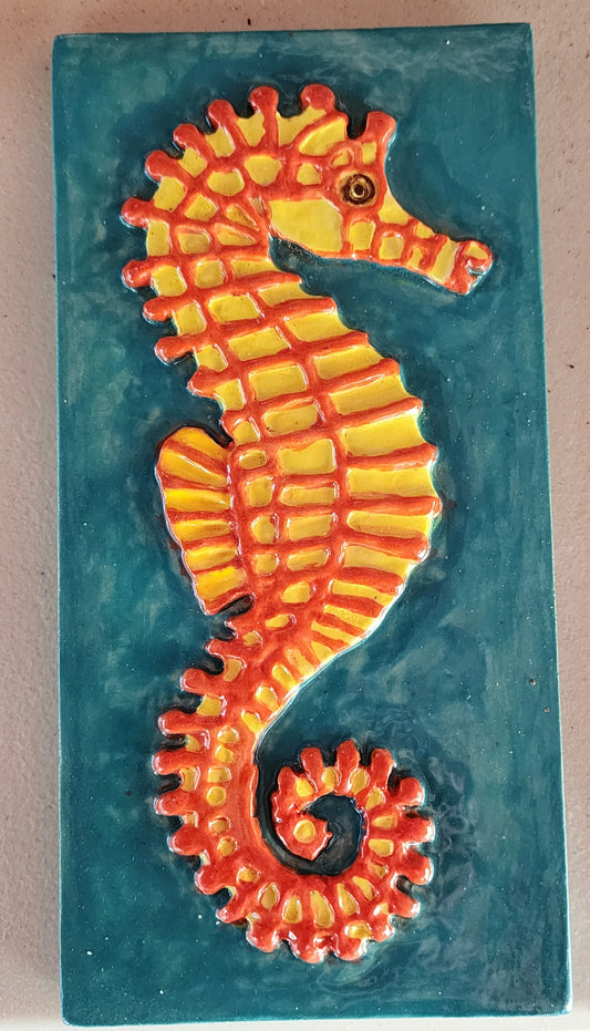 Seahorse, Multicolored, 8x4 inches