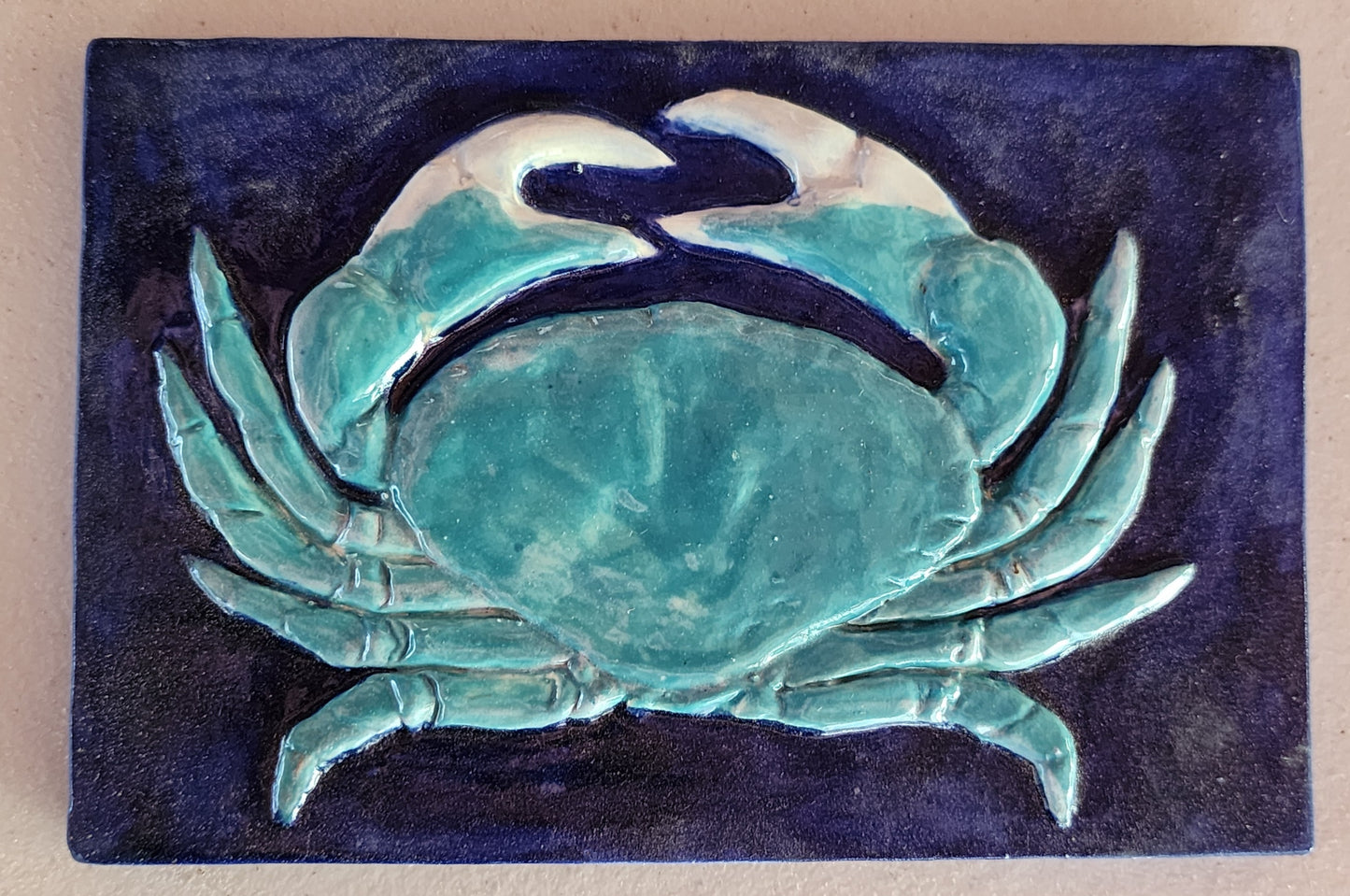 Crab, multicolored,  6x4 inches