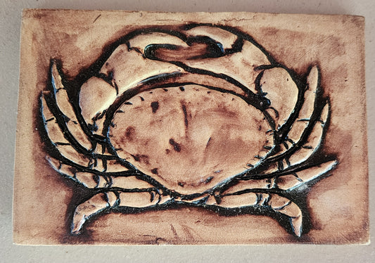 Crab, single glaze, 6x4 inches