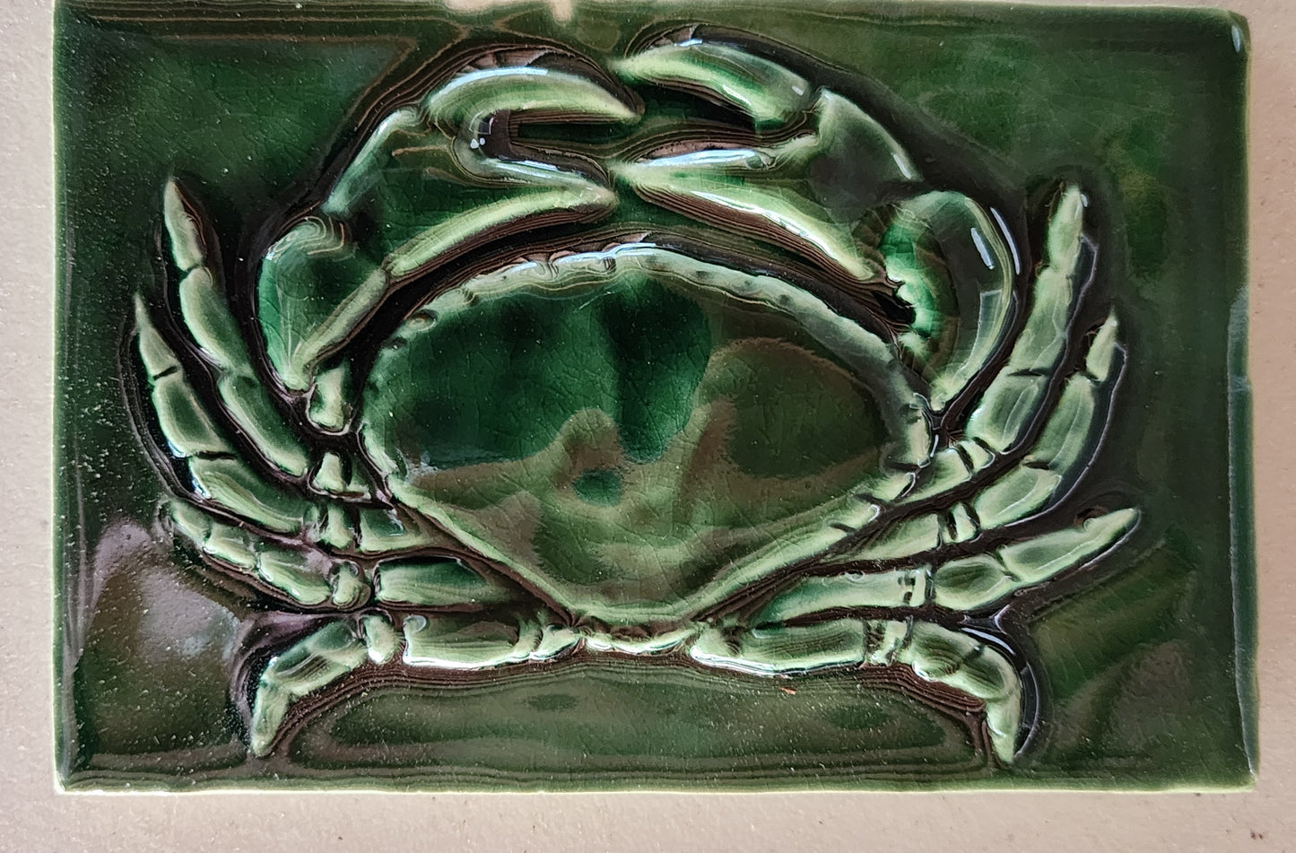 Crab, single glaze, 6x4 inches