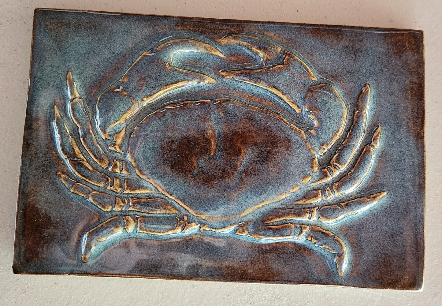 Crab, single glaze, 6x4 inches